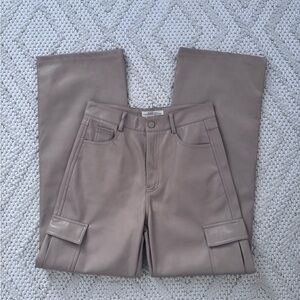 Redial Women's Faux Leather Cargo Pants